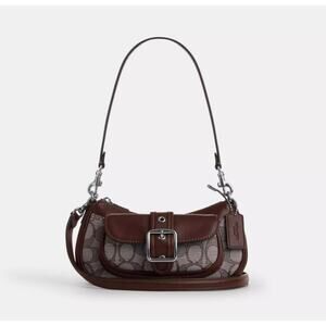 Coach Signature Jacquard Ashton Mini Shoulder Bag Oak/Maple CDB18